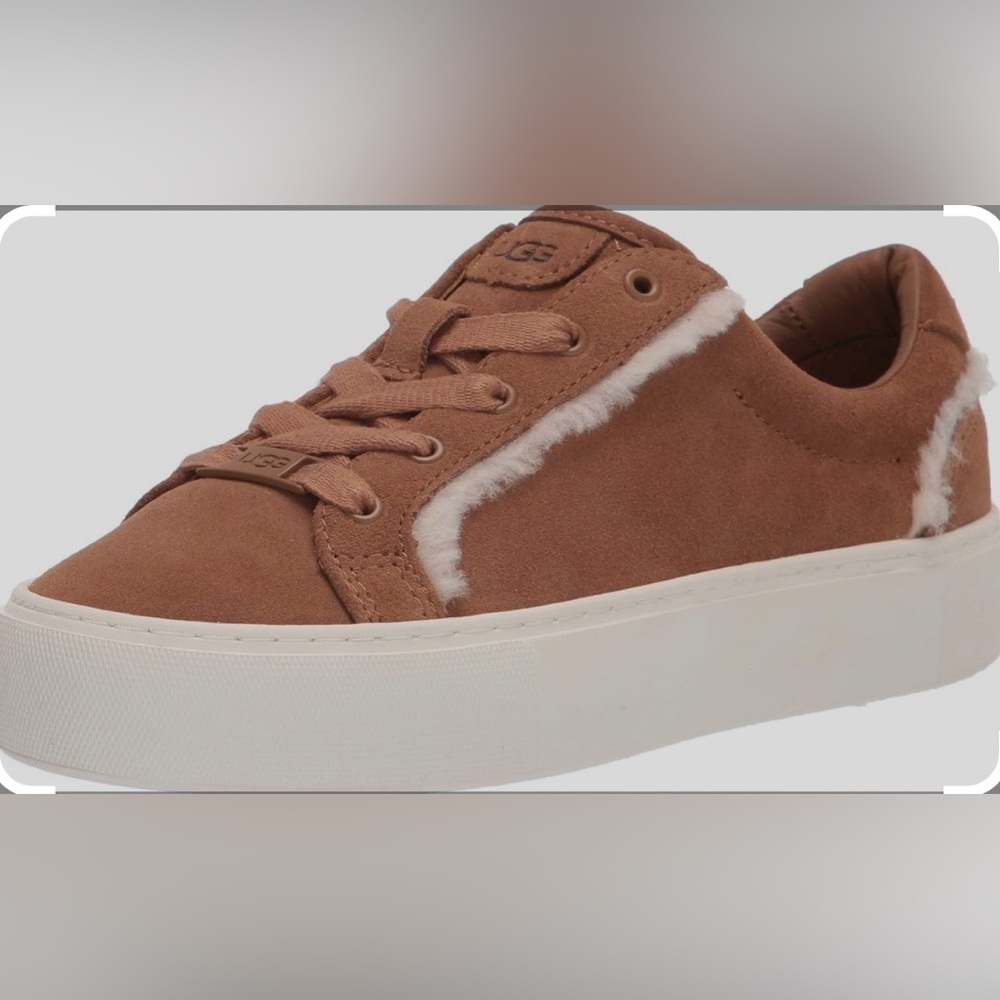 Brand New Ugg Zilo Heritage Suede Sheepskin Sneakers Chestnut 9.5 M - Picture 3 of 9